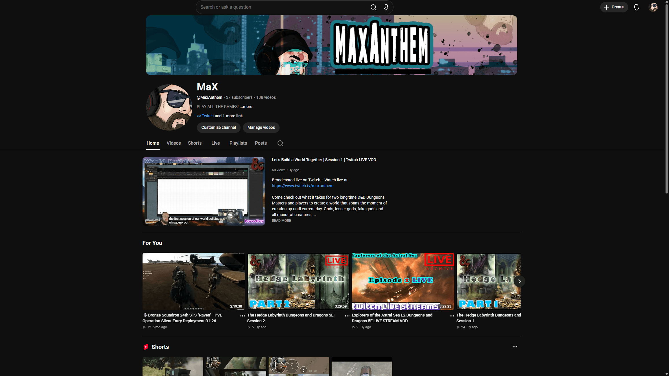 YouTube — MaxAnthem